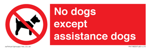 No dogs except assistance dogs